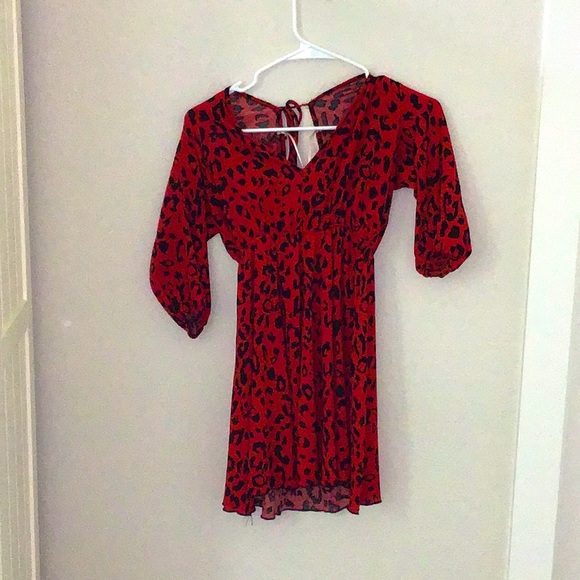 XS Cheetah Print Red Dress - Picture 1 of 2